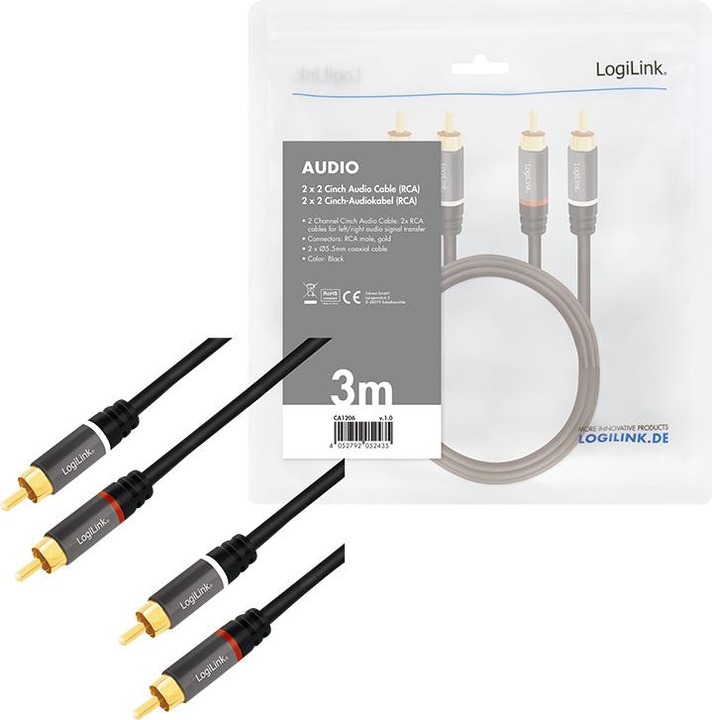 Actual product image LogiLink Ca Rca (3 m, Cinch)
