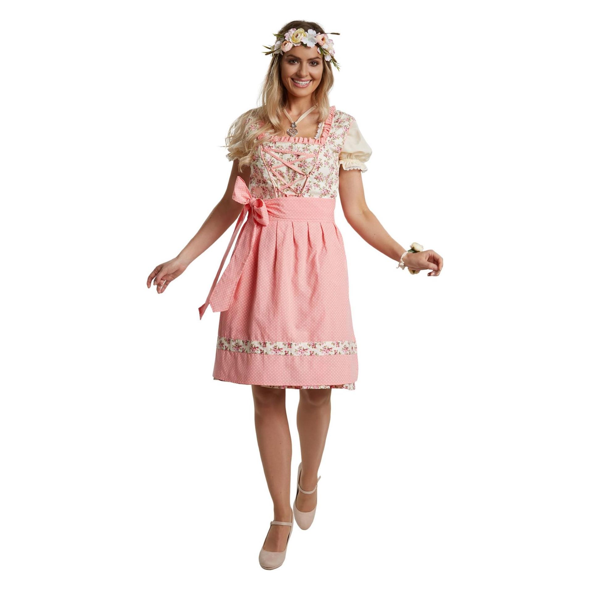 TecTake Dressforfun Mini-Dirndl Sonthofen Argento E Rosa Per Oktoberfest E Carnevale