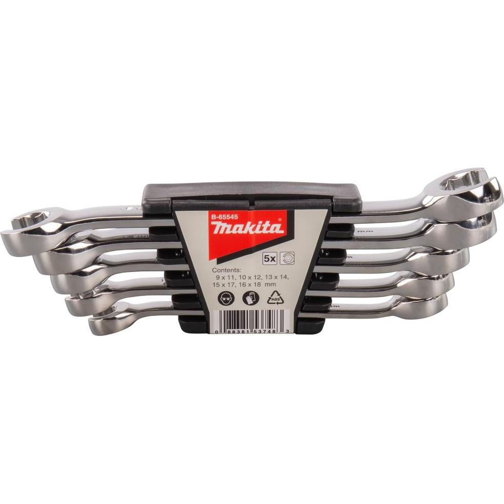 Makita, Chiave Inglese, Set Di Chiavi Ad Anello Aperto 5Pz (18 Mm)