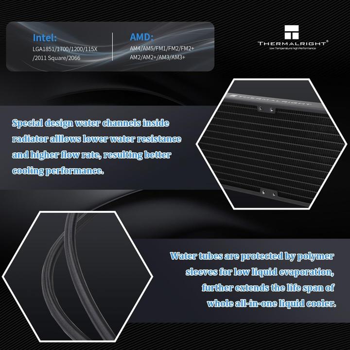 Produktbild Thermalright Frozen Notte 360 ARGB - Black - CPU-Wasserkühlung - Max 28 dBA