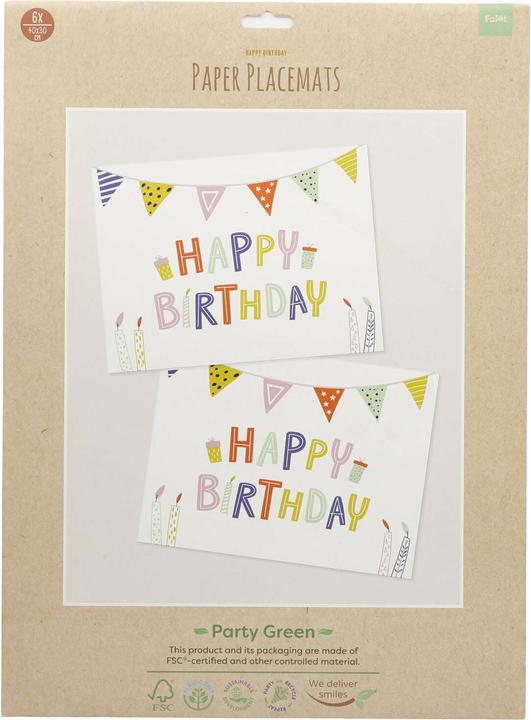 Image du produit Folat Sets de table en papier Eco Party 6p. (6 pcs, 40 x 30 cm)