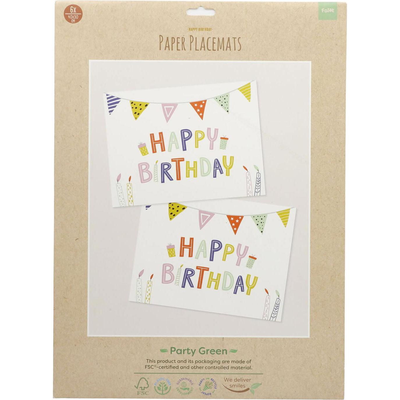 Thumbnail - Folat, Tischset, Papier Tischsets Eco Party 6St. (6 x, 40 x 30 cm)