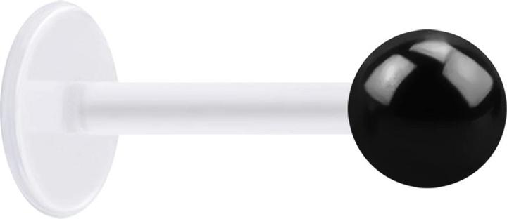 Actual product image Star Piercing Steriles Micro Labret transparent mit Kugel schwarz (Plastic, without brass, Titanium)