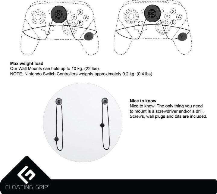 Image du produit Floating Grip Supports muraux (Switch)