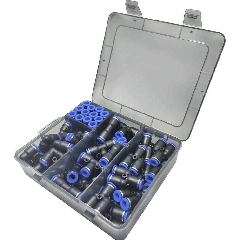 Tru Components, Tecnologia di connessione dei tubi, Pneumatik-Verbinder TC-14109144 TC-Fitting set - 8 mm 48 St (Connessione a T, Connessione ad angol