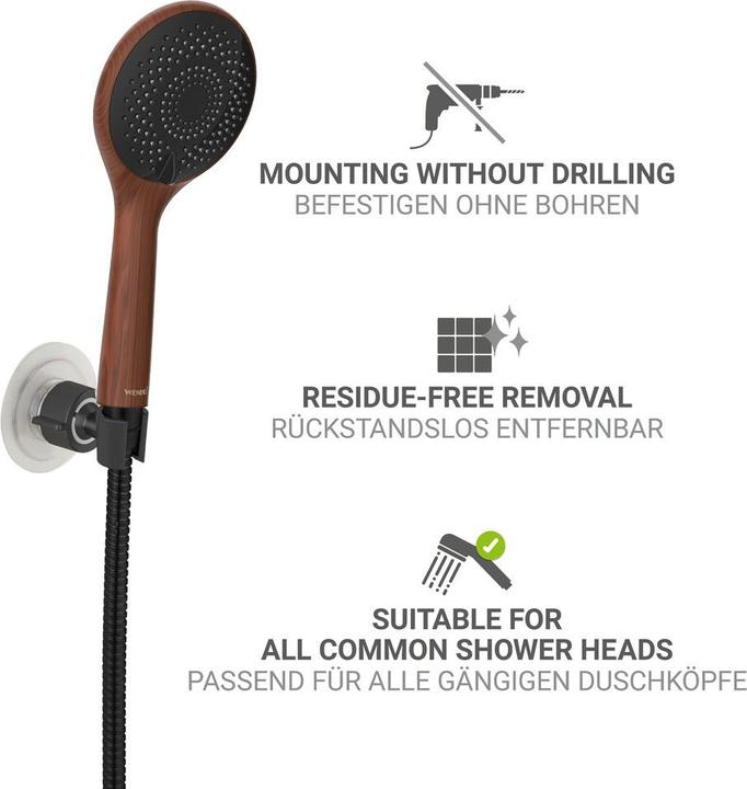 Produktbild Wenko Duschkopfhalter 360° schwarz