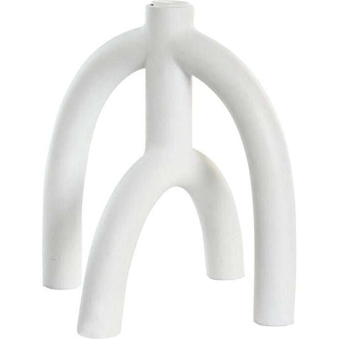 DKD Home Decor, Candeliere, Kerzenleuchter Scandi 21,5 x 21,5 x 23 cm Weiss Harz