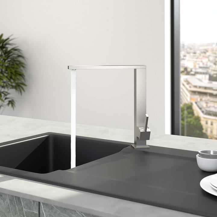 Actual product image Villeroy & Boch V&B EH sink mixer FINERA SQUARE stainless steel