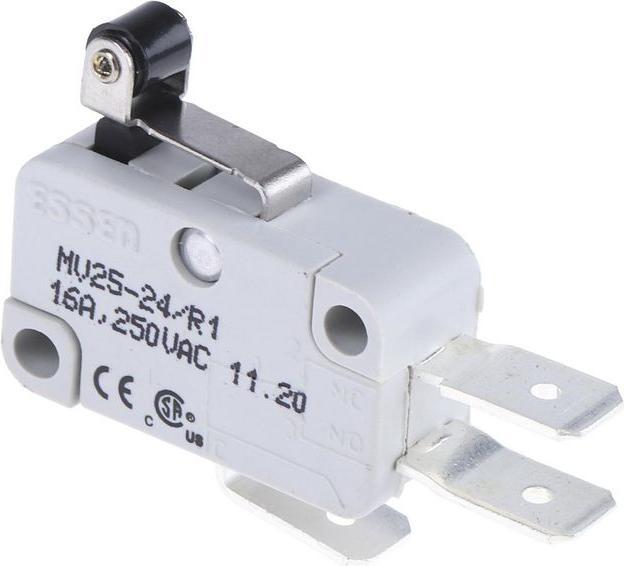 Immagine prodotto RS PRO Microinterruttore Attuatore a leva a rullo corto Connessione rapida, 16 A @ 250 V ac, contatto di