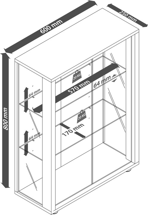 Immagine prodotto VCM Udina (60 x 25 x 80 cm)