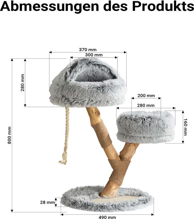 Produktbild Fudajo Designer-Kratzbaum (80 cm, Grau, Creme)