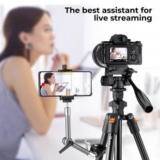 Immagine prodotto K&F Concept K234A0 Videostativ mit 3D-Kopf und Telefonhalter