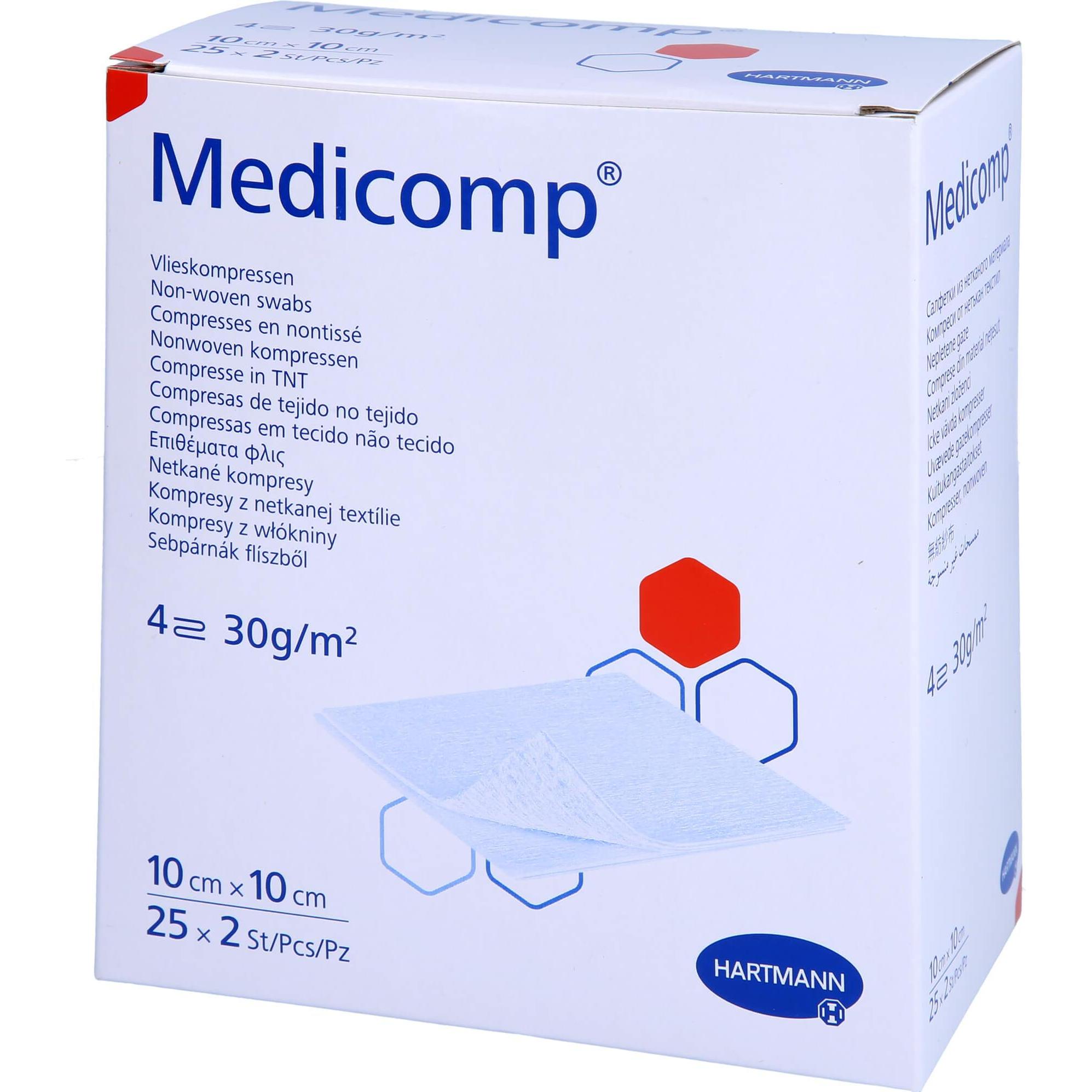 Hartmann, Verbandsmaterial, Medicomp Bl St 10x10, 25X2 St KOM