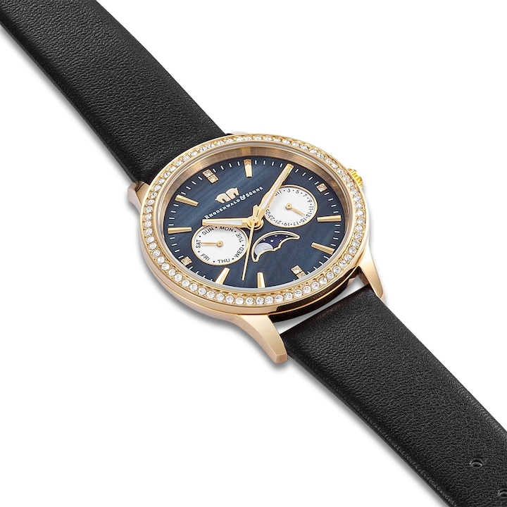 Produktbild Multifunktionen Amidala Echtleder Gelbgold - 34088 (Analoguhr, 38 mm)