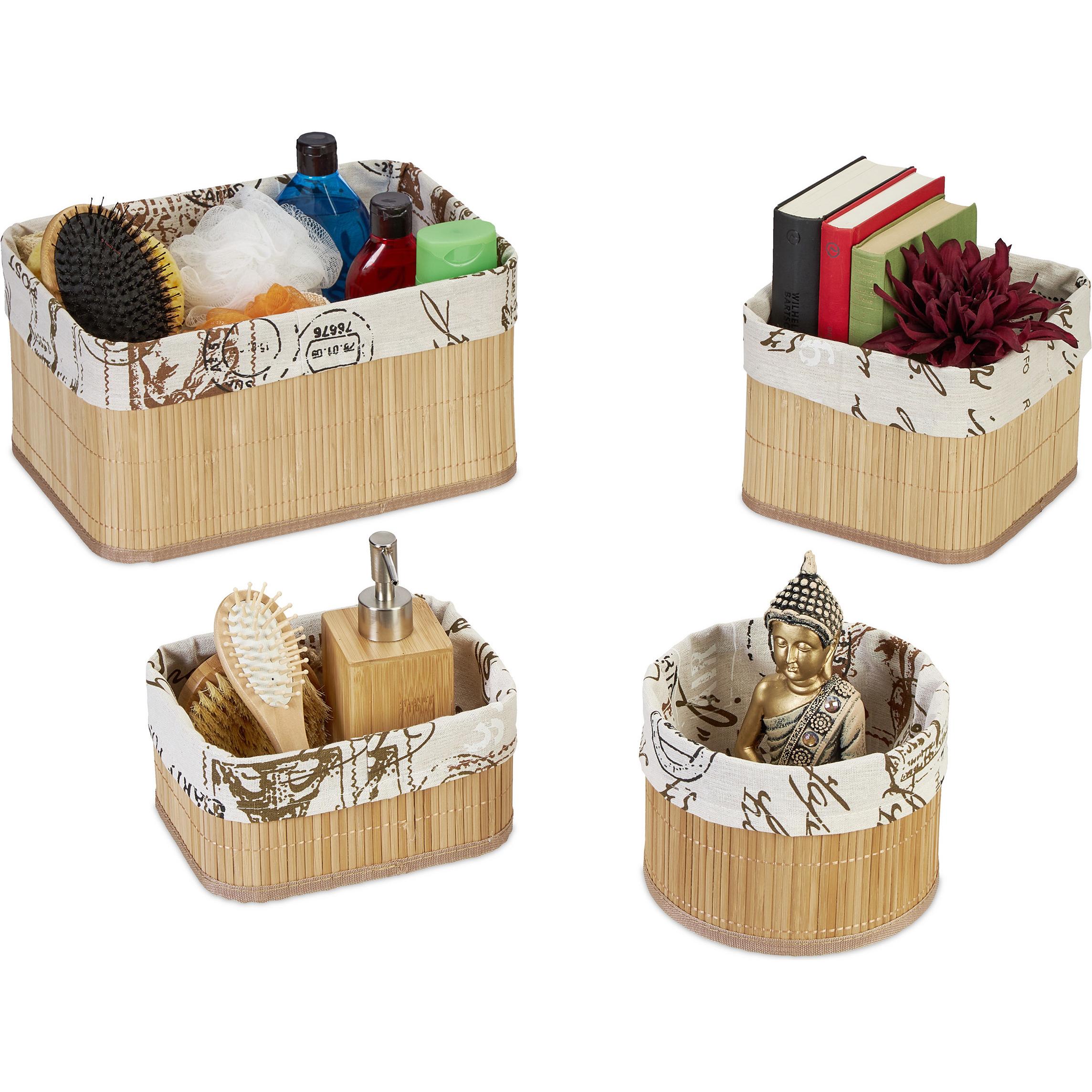 Relaxdays, Aufbewahrungskorb, 4x Aufbewahrungskorb (4 x, 33 x 23 x 17 cm)