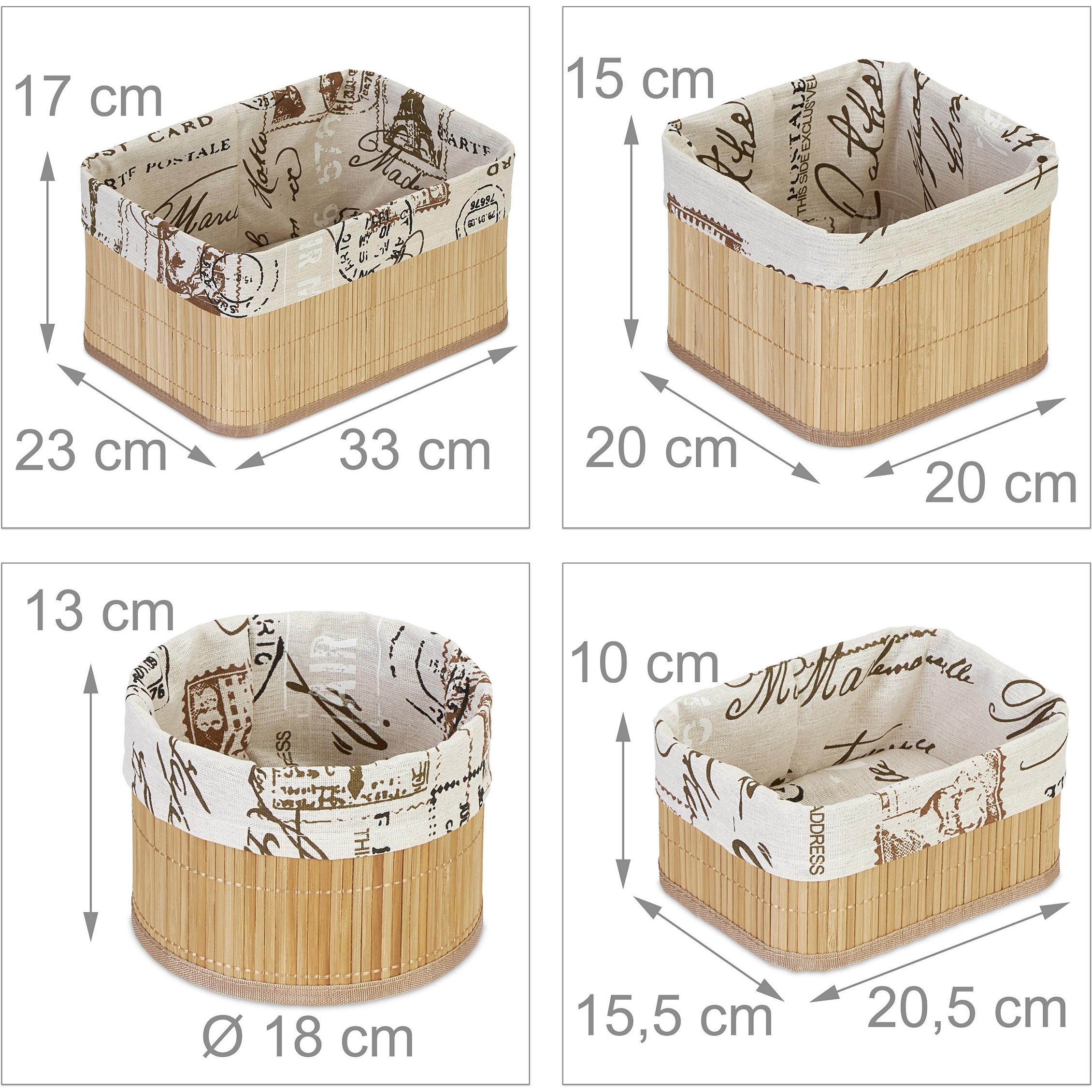 Thumbnail - Relaxdays, Aufbewahrungskorb, 4x Aufbewahrungskorb (4 x, 33 x 23 x 17 cm)
