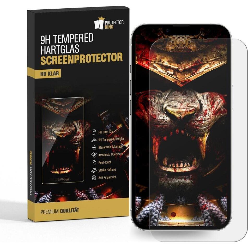 Thumbnail - Protectorking 4x 3D A++ echtes Tempered 9H Panzerhartglas KLAR (4 Stück, Apple iPhone 13 mini), Smartphone Schutzfolie, ...