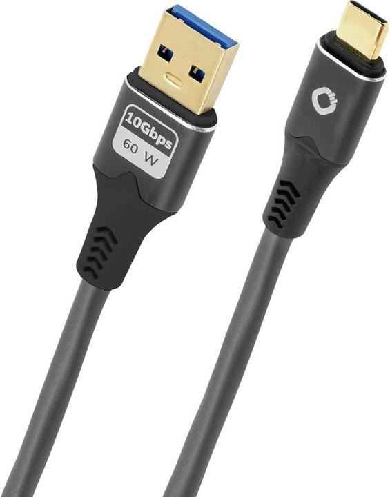 Oehlbach USB Typ A - Typ C Kabel - 10 Gbps 60 W - Innenleiter aus OFC – sauerstofffreiem Kupfer (3 m, USB 3.2 Gen 1, 60 W)