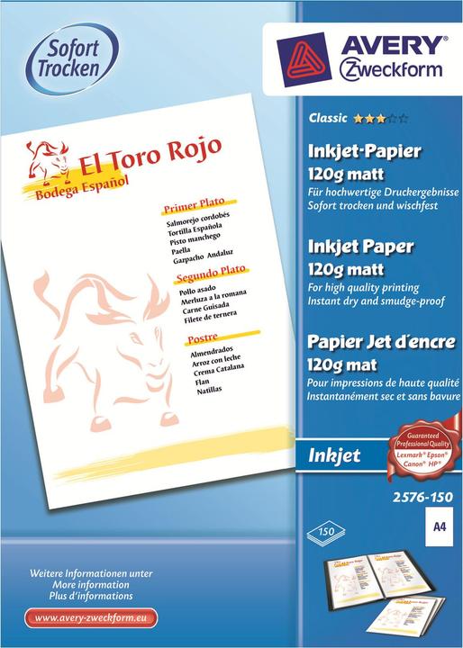 Actual product image Avery Classic Inkjet Paper A4 (120 g/m², 150 x, A4)