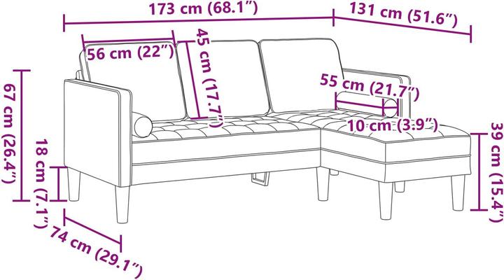 Produktbild vidaXL Sofa (3-Sitzer)