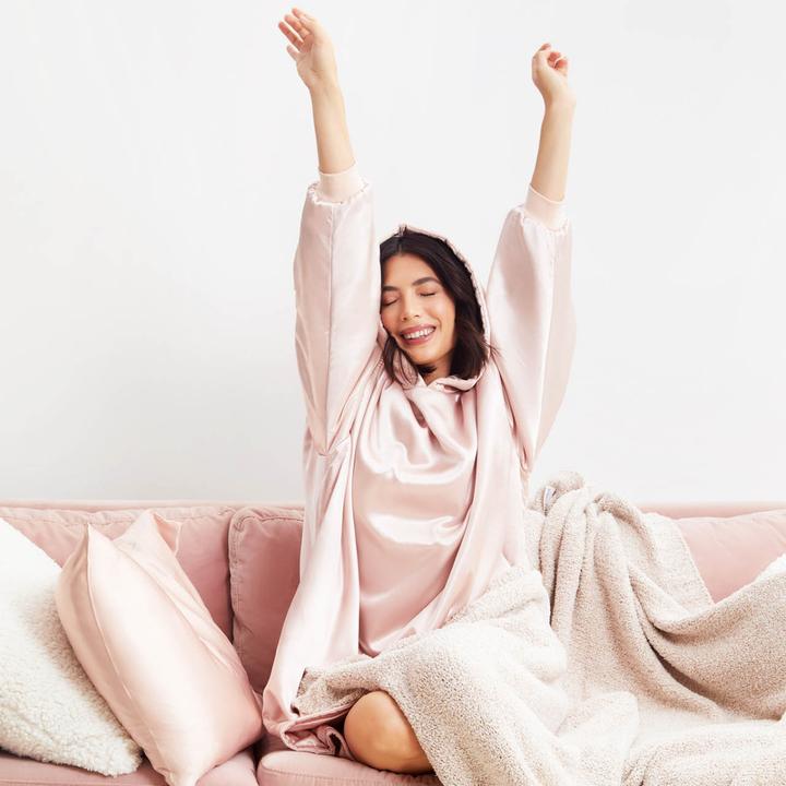 Produktbild Kitsch Satinhoodie Glazey Blush (One Size)