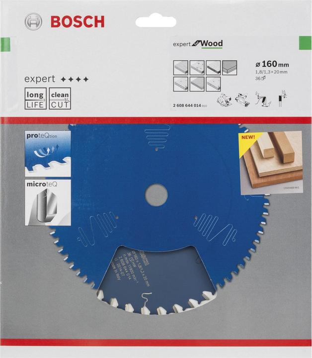 Produktbild Bosch Professional Zubehör Kreissägeblatt Expert for Wood, 160 x 20 x 1,8 mm, 36