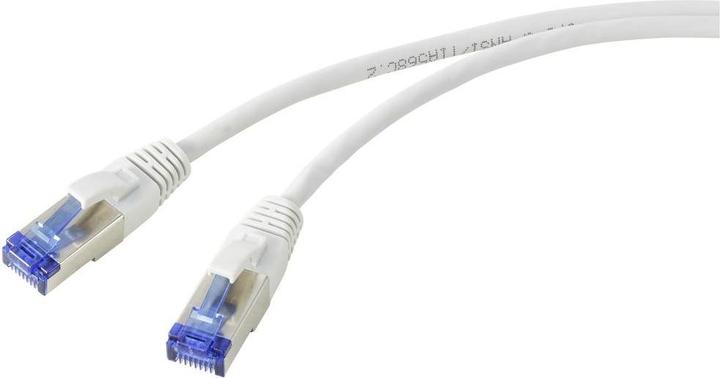 Actual product image Renkforce RF-5266146 RJ45 network cable, patch cable CAT 6a S/FTP 10.00 m Grey Sl (S/FTP, CAT6a, 10 m)