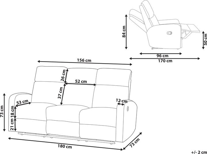 Produktbild Beliani Verdal (3-Sitzer)