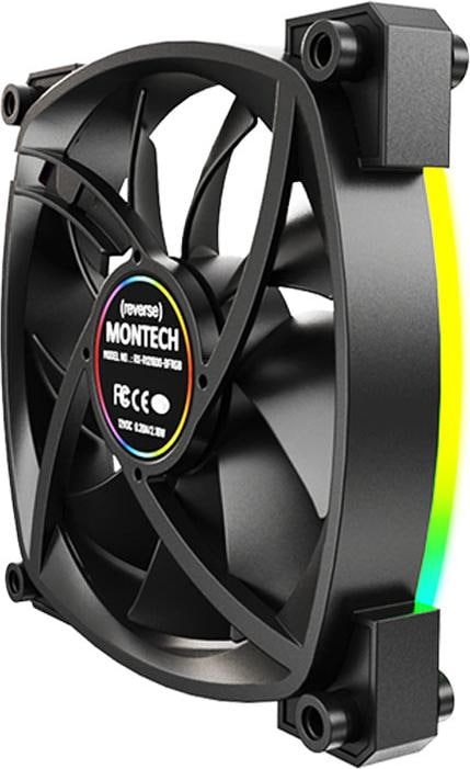 Actual product image Montech RX120 PWM ARGB fan - 120mm, black (120 mm, 1 x)