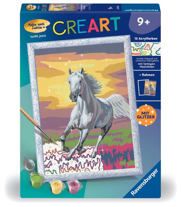 Image du produit Ravensburger Peinture par numéros 23768 - Cheval blanc au galop - Enfants à partir de 9 ans