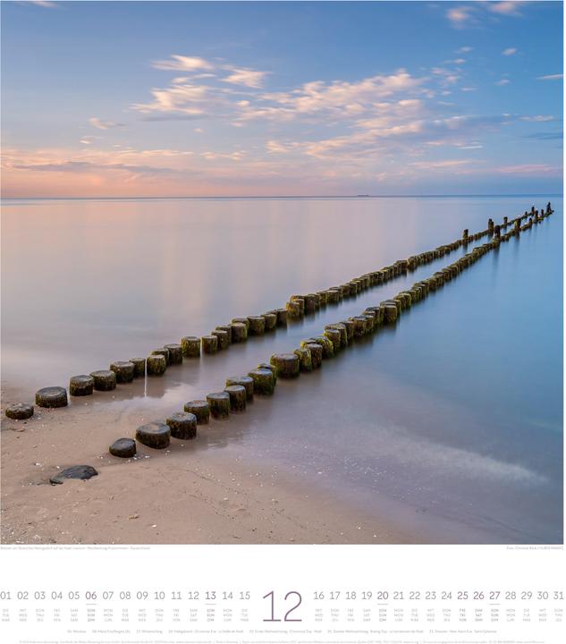 Image du produit Meeresstille Kalender 2026 (48 x 54 cm, Couverture rigide, Anglais, Français, Allemand)