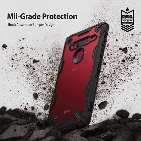 Thumbnail - Ringke Fusion X body armored cover with frame LG G8 ThinQ black (FXLG0006) universal (LG G8 ThinQ), Smartphone Hülle, Sc...