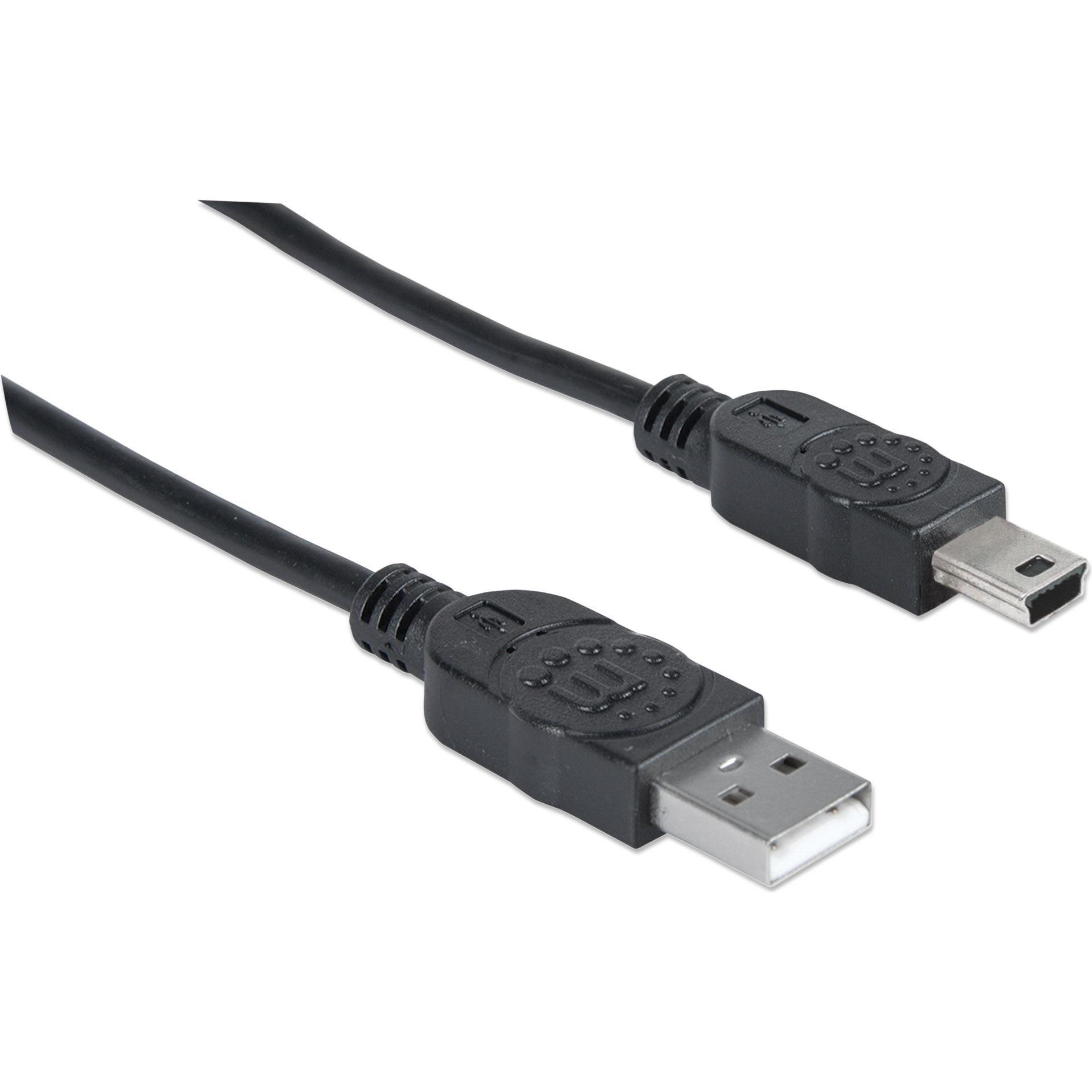 Manhattan USB-mini-Kabel USB 2.0: Geschwindigkeit bis 480 Mbps (1.80 m, USB 2.0), USB Kabel