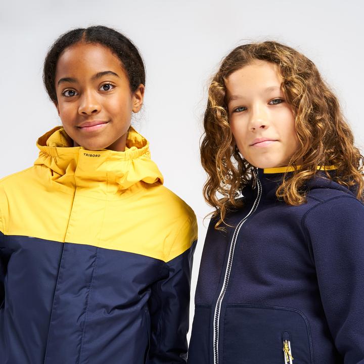 Produktbild Tribord Fleecejacke Segeln Kinder warm wendbar 500 marineblau/gelb (164)