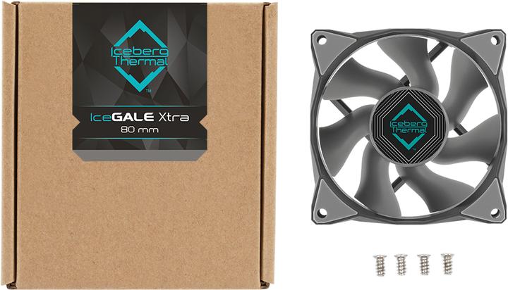Produktbild Iceberg Thermal IceGALE Xtra Computergehäuse Ventilator 8 cm Grau 1 Stück(e) (80 mm, 1 x)