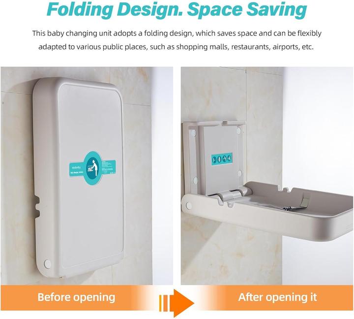 Actual product image Modundry Faltbarer Wickeltisch zur Wandmontage