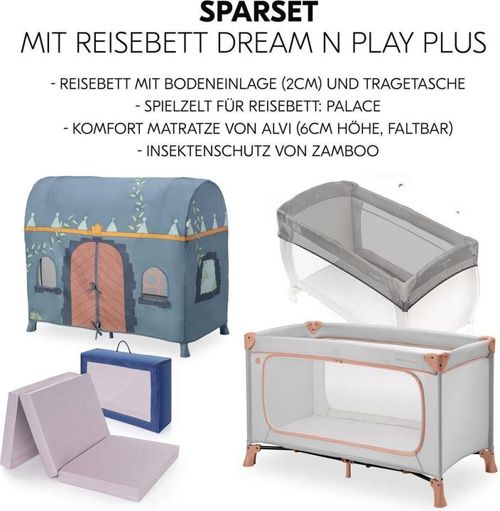 Produktbild Hauck Reisebetten Reisebett Set Dream N Play Plus inkl. Spielzelt (60 x 120 cm)