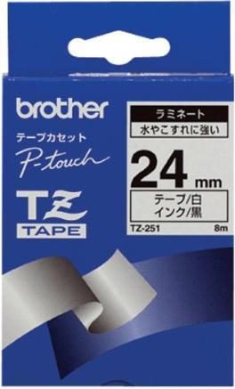 Immagine prodotto Brother Nastro P-Touch nero su bianco (2.40 cm, Bianco)