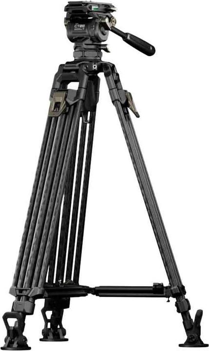 Tilta CT08 Testa fluida Cine 75 mm, treppiede a 2 stadi in fibra di carbonio (Carbonio, Metallo)