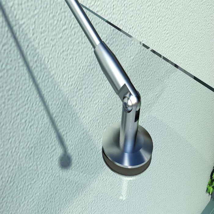 Actual product image Swisshandel24 Canopy Glass canopy Door canopy Tempered glass (ESG) Stainless steel clear glass 3 sizes (200x90cm)