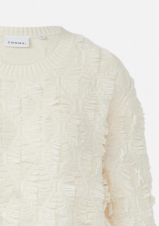 Image du produit Comma Strickpullover Jacquard Pullover mit Fransenoptik und Rippbündchen (44)