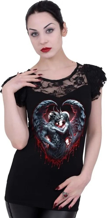 Produktbild Spiral Solemn Vow TShirt Spitzendetail Kurze Ärmel (XL)
