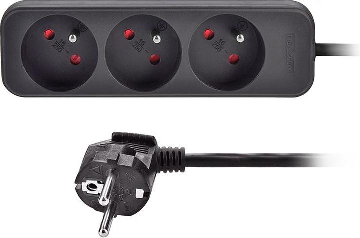 Produktbild Olight Solight extension cord, 3 sockets, black, 3m (3 m)