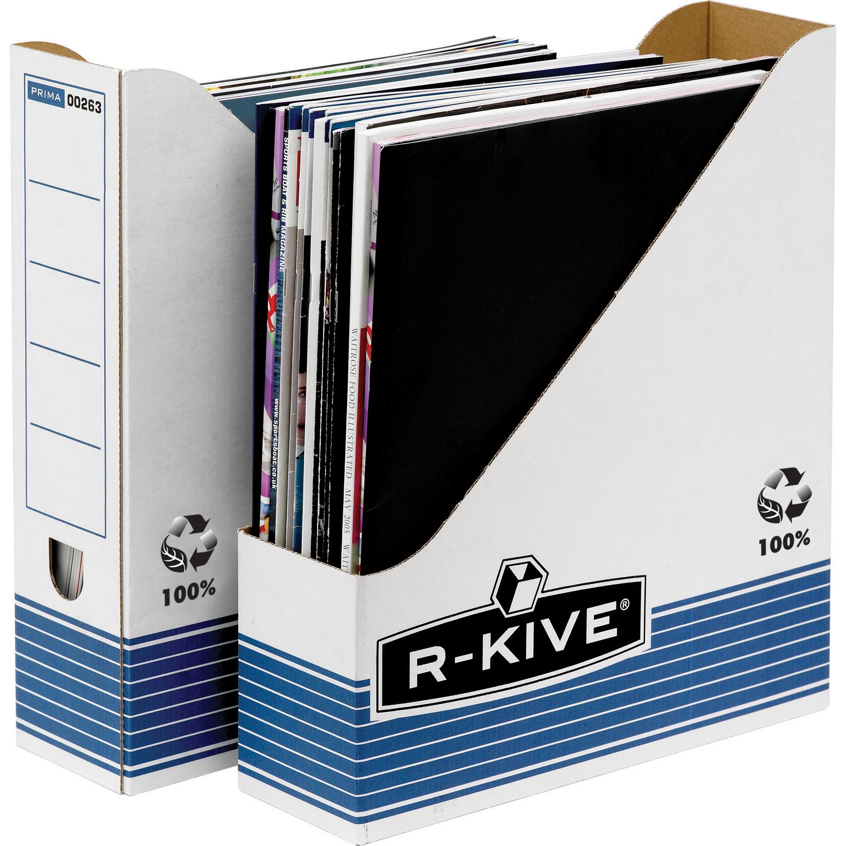 Fellowes, Dokumentenablage, Archiv-Stehsammler R-Kive PRIMA, weiss-blau aus 100% recycelter Pappe, zu 100% wiederverwert...
