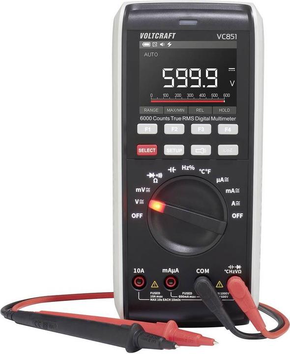 Image du produit Voltcraft VC-13110165 Multimètre portable étalonné (ISO) numérique CAT III 1000 V, CAT IV 600 V (CAT IV 600V, CAT III 1000V)