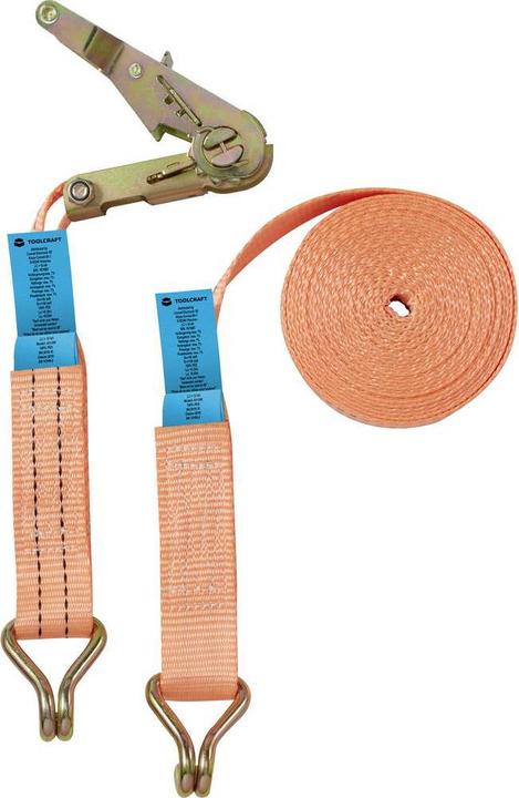 Immagine prodotto Toolcraft Cinghia di tensione con cricchetto 2 pezzi 38 mm x 6 m 2 kg