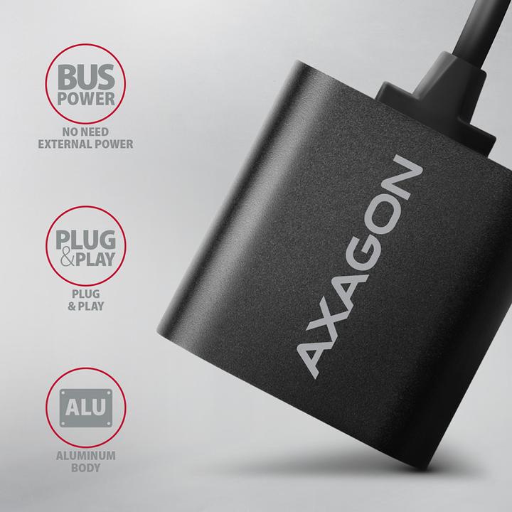 Productafbeelding Axagon ADA-12 USB 2.0, Stereo Audio Mini Adapter, 15 cm kabellengte (USB)