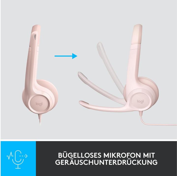 Image du produit Logitech Casque filaire H390 - ROSE - USB (Filaire, USB-A)