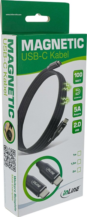 Produktbild InLine Magnetic USB-C Kabel (2 m, USB 2.0)