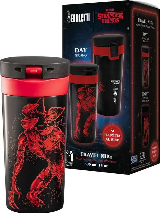 Actual product image Bialetti Thermobecher Stranger Things, 300 ml, Schwarz / Rot (0.30 l)